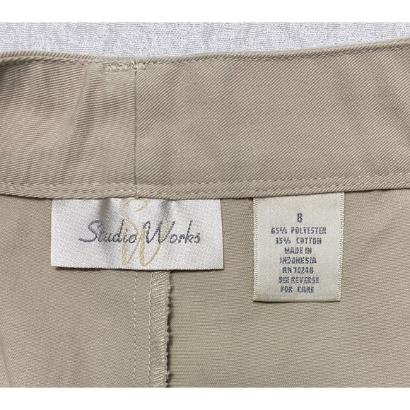 Wide Leg Capri Pants Studio Works Style B5813 Women's Size 8 Beige Baggy - Picture 5 of 8